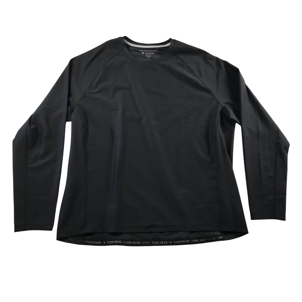 Coolibar Mens XXL Hightide Long Sleeve Swim Shirt UPF 50+ Black 03530 Rash Guard